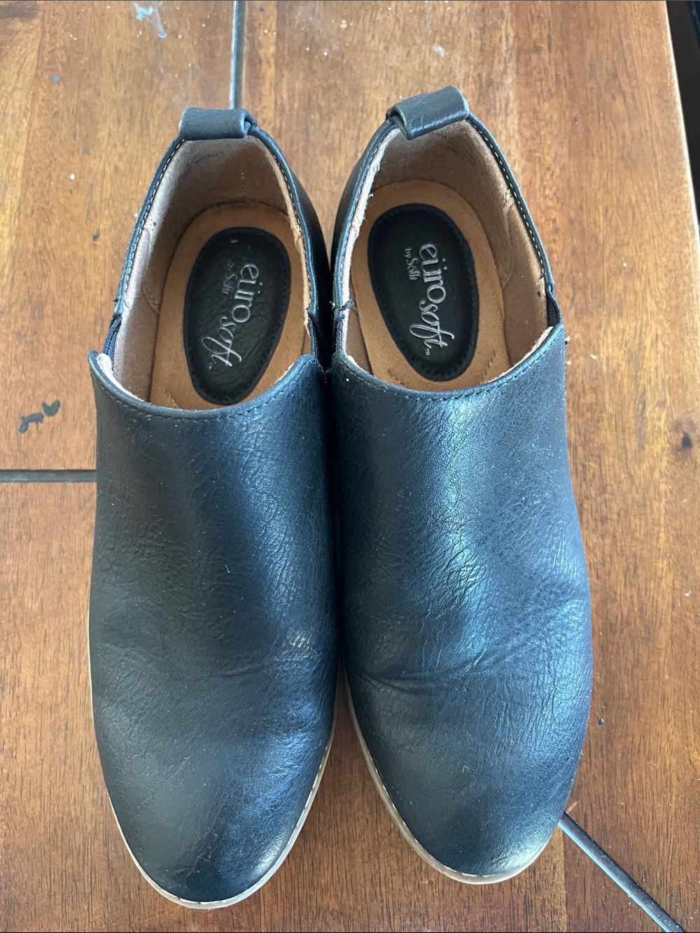 Eurosoft Black Slip-On Ankle Booties for Women